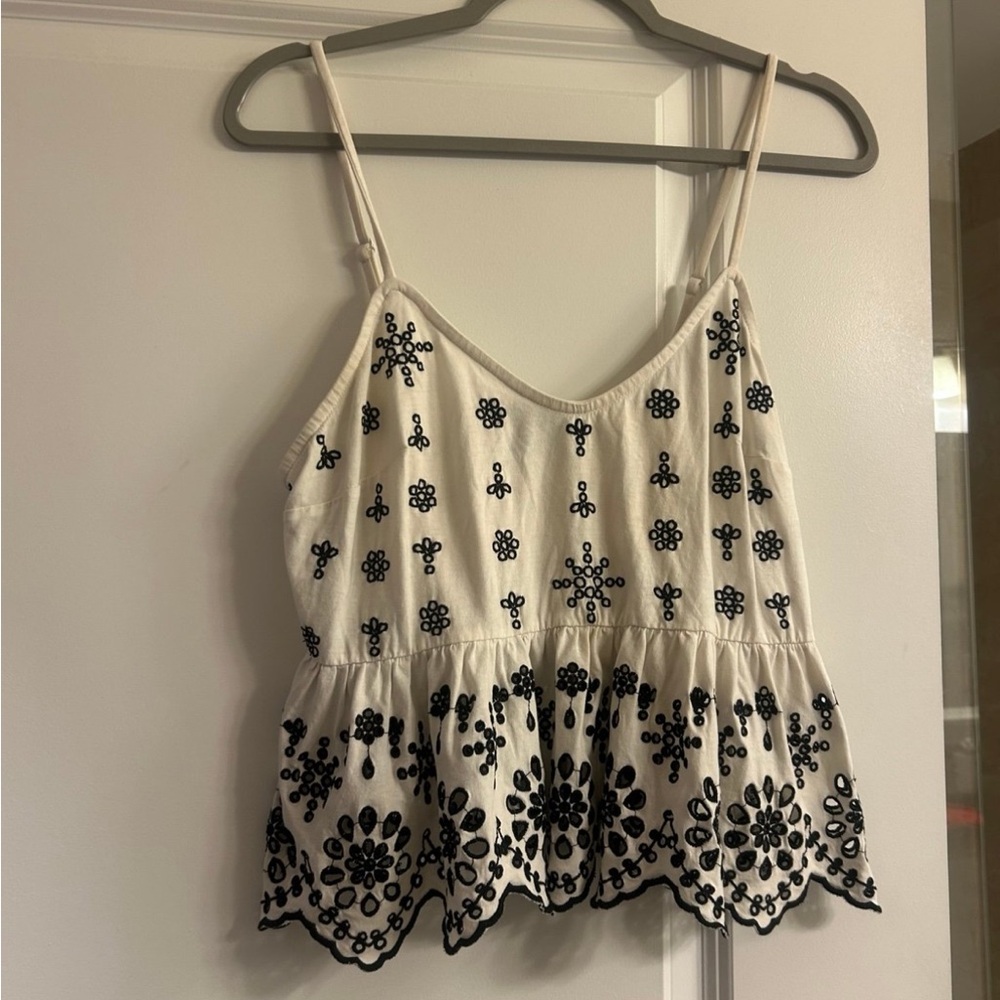 Express Scalloped Eyelet Lace Peplum Cami